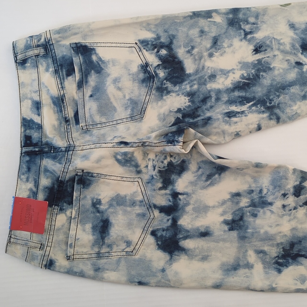 NWT Mossimo Tie Dye Fit 6 Coupe 6 Super Stretch Denim Legging Junior 9 Blue Boho - Picture 10 of 16